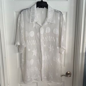 Men's White Patterned Shirt
